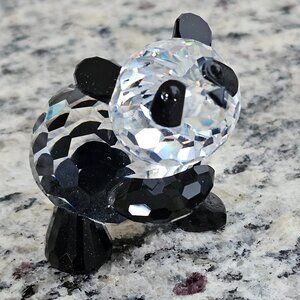 VINTAGE SWAROVSKI CRYSTAL MOTHER CHINESE PANDA BEAR FIGURINE ORIGINAL BOX
